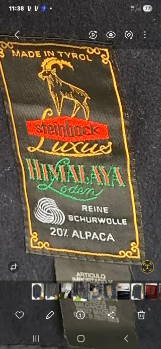 Abrigo de lana Steinbock azul