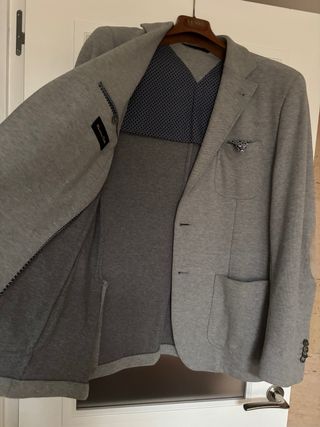Americana Massimo Dutti Gris Tejido Punto
