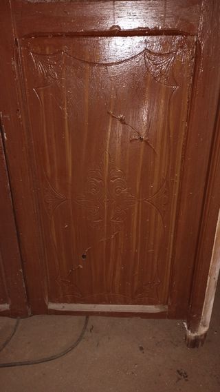 Puerta de madera antigua con cristales 100x220cm