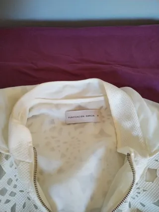 Abrigo blanco encaje talla única