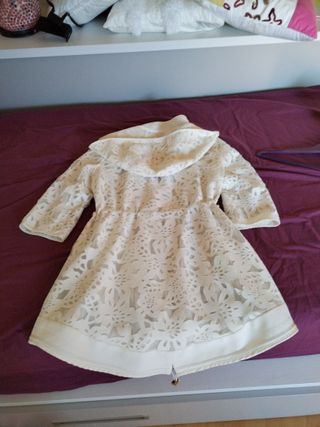 Abrigo blanco encaje talla única