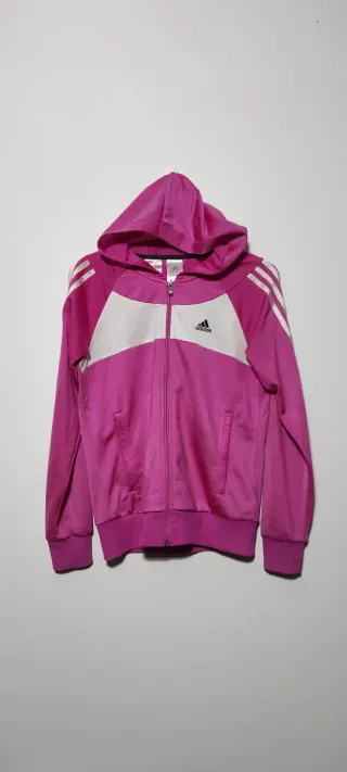 Sudadera Adidas con cremallera vintage rosa
