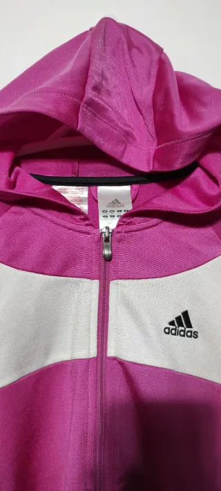 Sudadera Adidas con cremallera vintage rosa