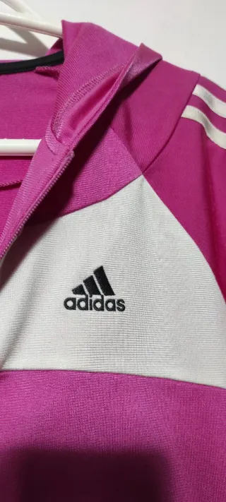 Sudadera Adidas con cremallera vintage rosa