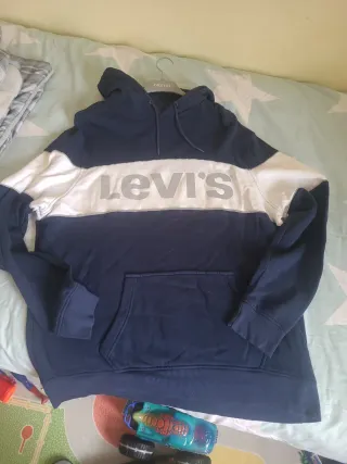 Sudadera Levi's Hombre Azul y Blanca