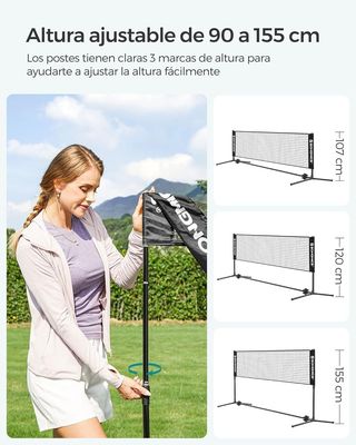 Red de bádminton ajustable Songmics