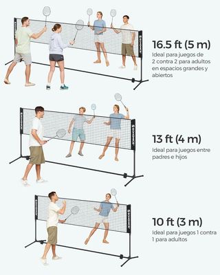 Red de bádminton ajustable Songmics