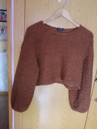 Jersey Stradivarius marrón corto talla única