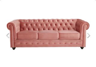 Sofá Chester Rosa Terciopelo