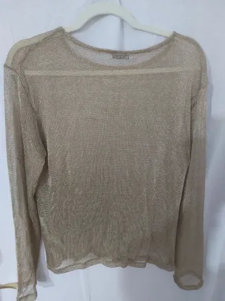 Camisa dorada hilo metalizado