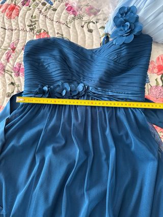 Vestido fiesta azul flores