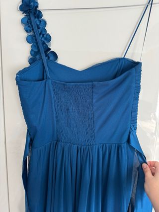 Vestido fiesta azul flores