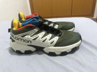 Tenis Salomon Suela Azul y Amarilla