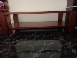 Mesa centro madera maciza y cristal