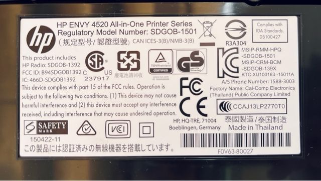 Impresora escáner HP Envy 4525 para piezas