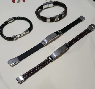 Lote 4 Pulseras Hombre Acero Inoxidable