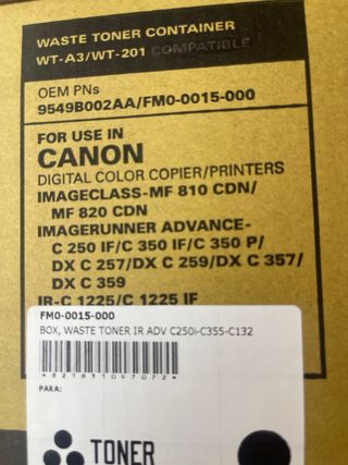 Contenedor Tóner Residual Canon WT-A3/WT-201