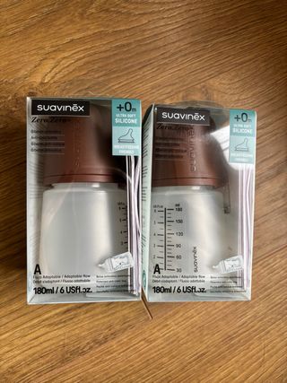 2 Biberones Suavinex Zero.Zero 180ml