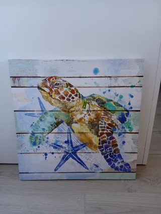 Cuadro Tortuga Marina Estrellas Marinas