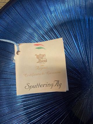 Piatto rotondo vetro blu e argento 999 Italy