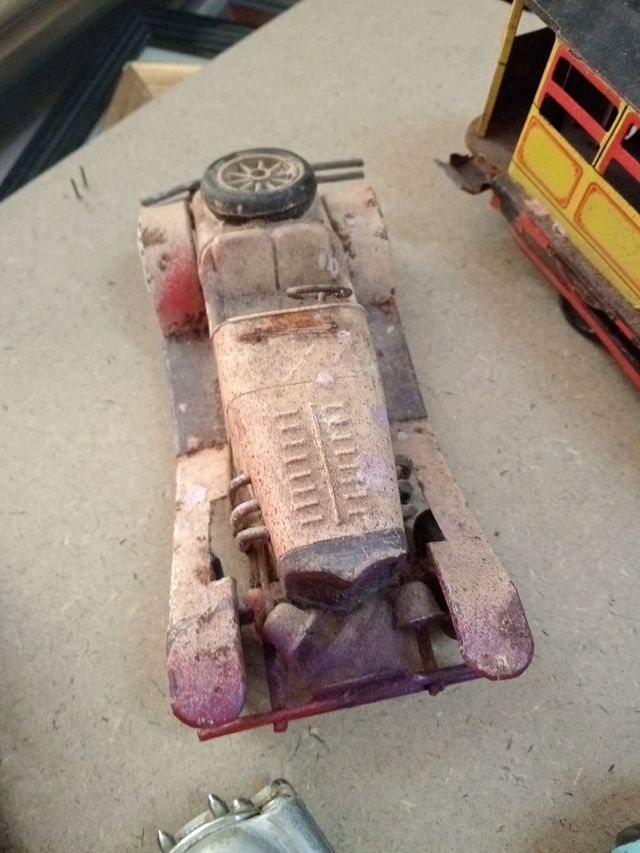 Lote 5 coches y tranvía hojalata