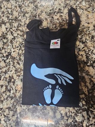 Camiseta Tirantes Manos y Pies Bebé Azul S