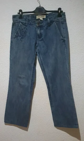 Casual denim Vaqueros Azules con Bordado
