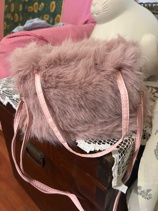 Borsetta donna ecopelliccia rosa