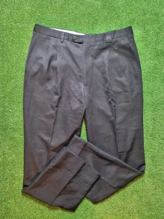 Pantalones de traje Burberry negros vintage