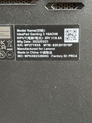 Lenovo Ideapad Gaming 3 15ACH6