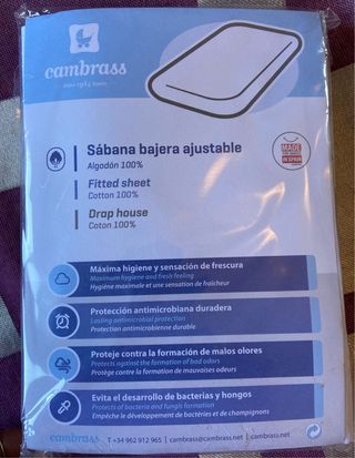 Sábana bajera ajustable cuna 60cm
