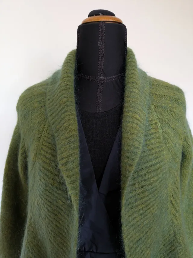 Golfino Mohair Collo a Scialle Verde