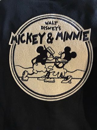 Cazadora Universitaria Disney Mickey Minnie Negra 