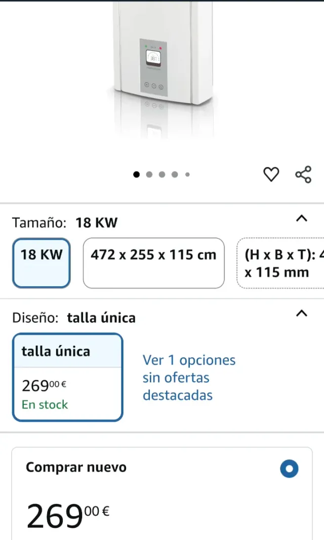 Calentador de agua 18kw 400v hasta 55 grados termo