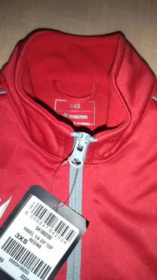 Sudadera Macron 1/4 Zip Top Infantil 3XS Roja