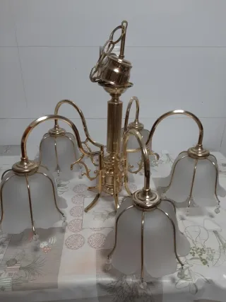 Lámpara de techo baño oro