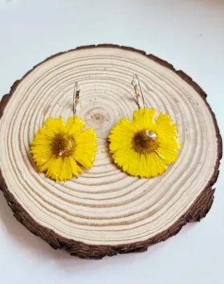 Pendientes Margarita Amarillas Plata