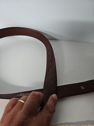 Cintura in cuoio marrone con fibbia argento 