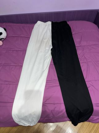 Pantalón chándal blanco y negro