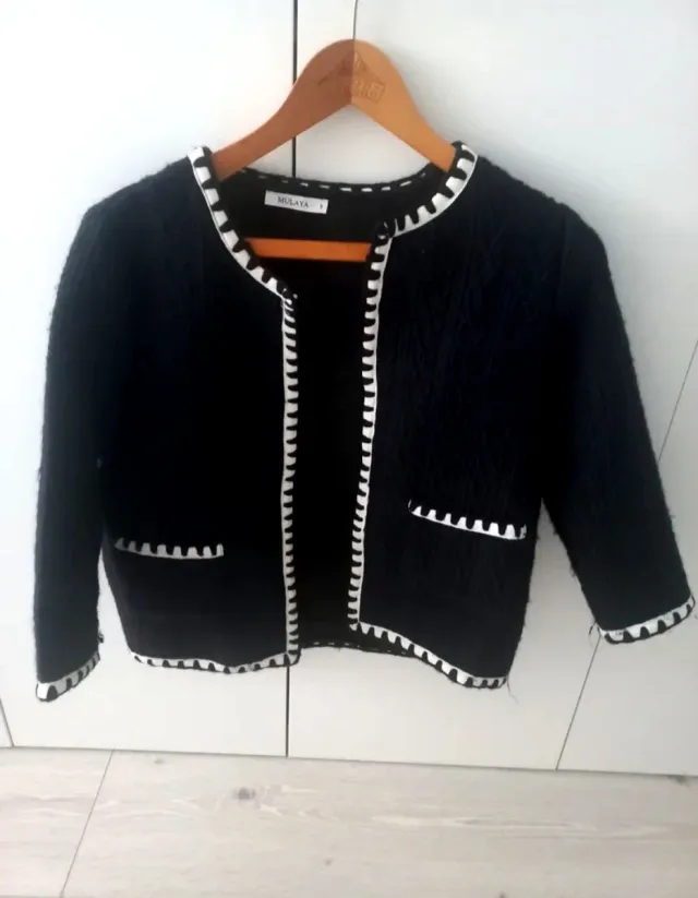 Chaqueta Tweed Azul y Blanca