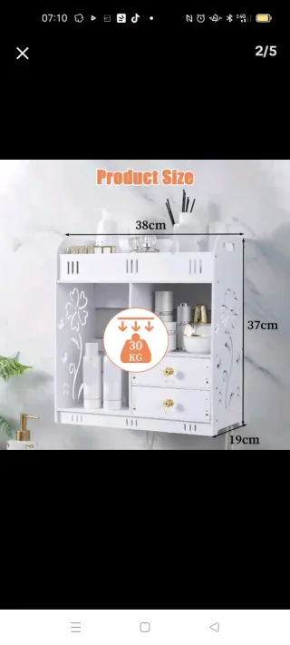 Mobiletto bagno bianco e oro