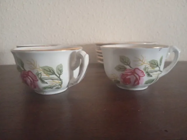 Juego de café porcelana con rosas