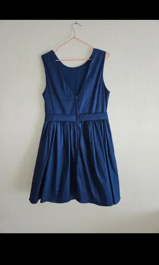 Vestido azul fiesta con pedrería