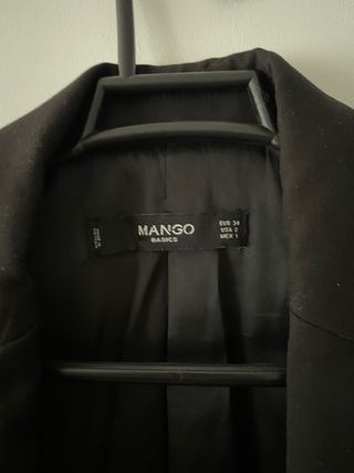Chaqueta blazer Mango Negro Talla XS