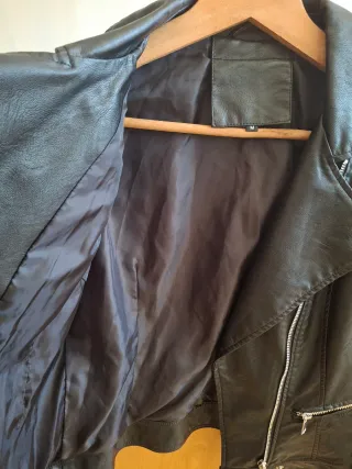 Chaqueta cruzada negra mujer