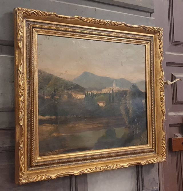 Óleo sobre lienzo: Paisaje Alpino