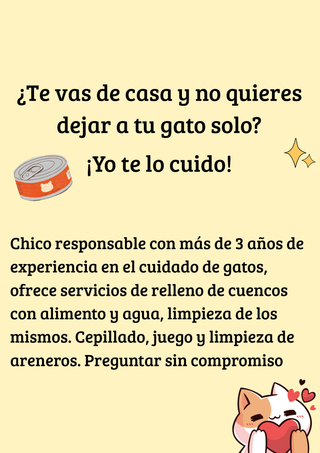 Cuidado de gatos a domicilio