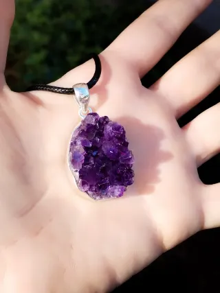 Colgante Amatista Drusa Plata