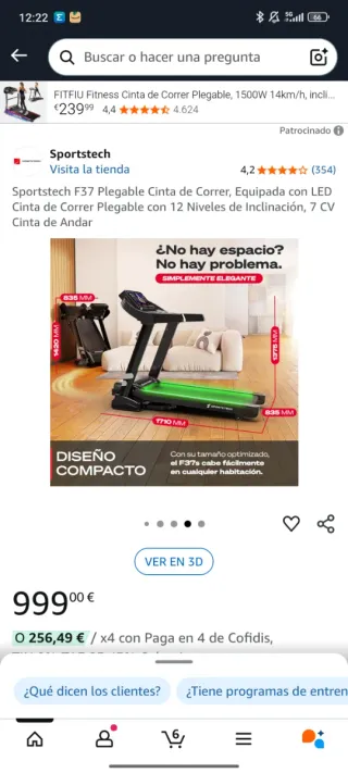Cinta de correr Sportech F37. 
