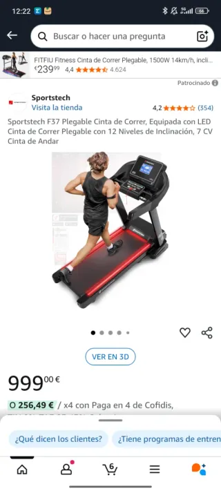 Cinta de correr Sportech F37. 